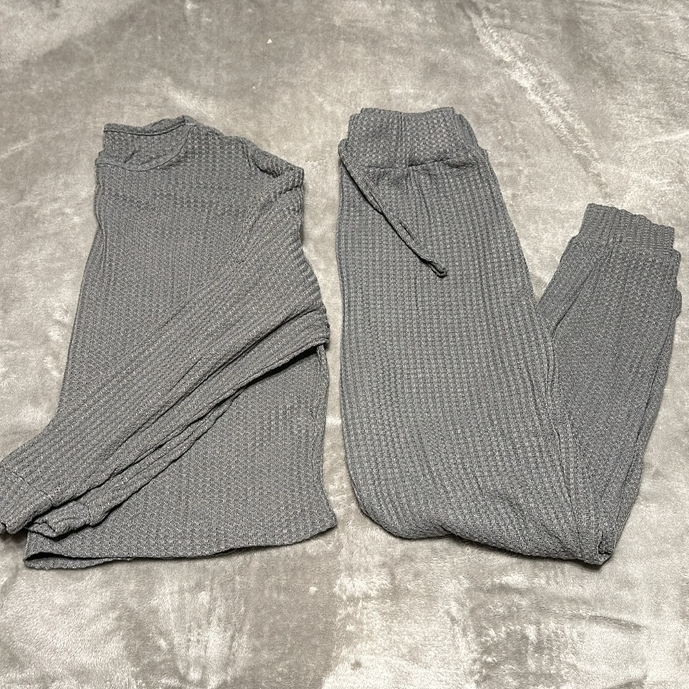 SHEIN Waffle Knit Matching Lounge Set